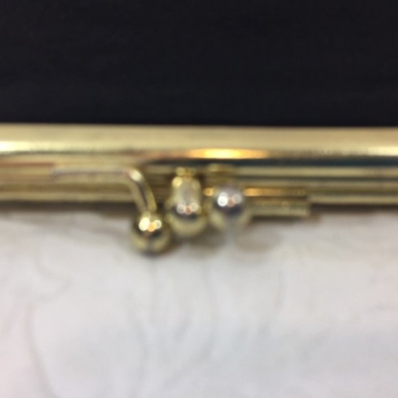 Vintage Stylemark By Mutterperl Black Evening Double Kiss Lock Purse Clutch - Picture 6 of 11